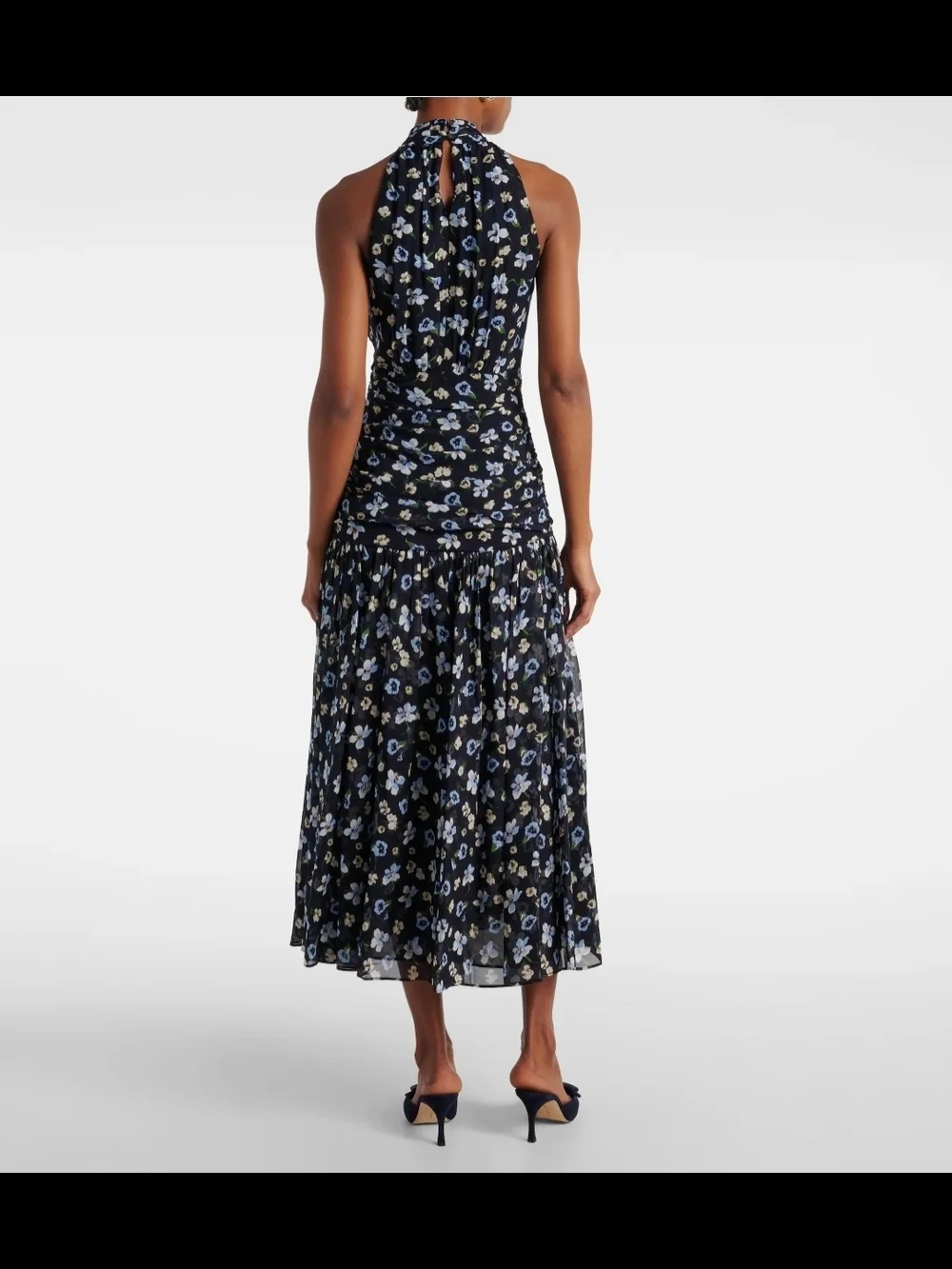 Brock Floral Silk A-Line Maxi Dress - Picture 3 of 14